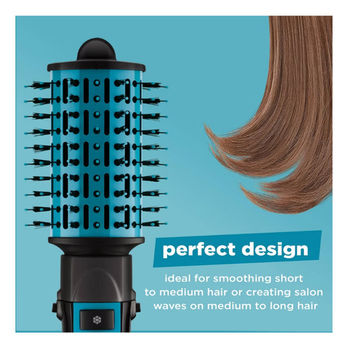 Cepillo Para El Cabello Con Secador Knot Dr De Conair Celeste Y Negro