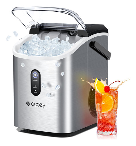 Nugget Ice Maker Ecozy Ecozy Countertop 15 Kg Em Aço Inoxidá