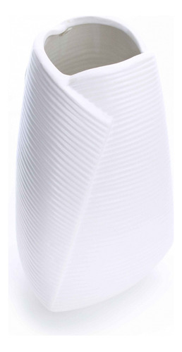 Vaso Decorativo Dobradura Branco Em Cerâmica 25x16 Cm