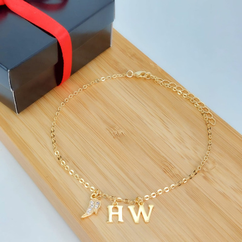 Tornozeleira Pimentinha Cravejada Hotwife Banhada A Ouro 18k Comprimento 24 Cm Cor Dourado Diâmetro 8 Cm