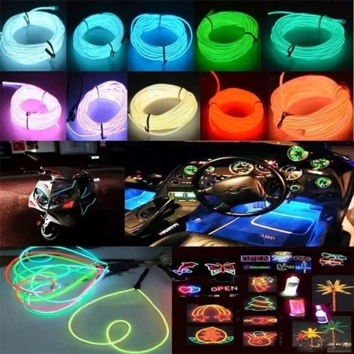 Hilo Tira Luz Neon Colores Led Para Auto Y Moto 