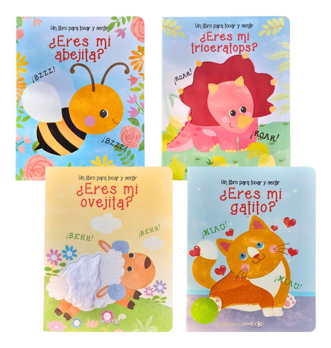 Pack X4 De Libros De Tapa Dura Texturados