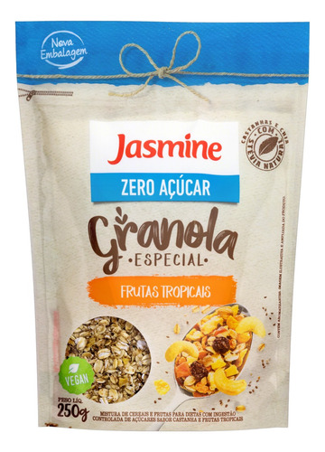 Granola Jasmine Especial frutas tropicais em pouch 250 g