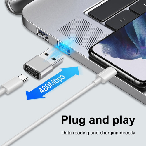 Soporte De Adaptador Usb-c Hembra A Usb 2.0 Macho De Aleació