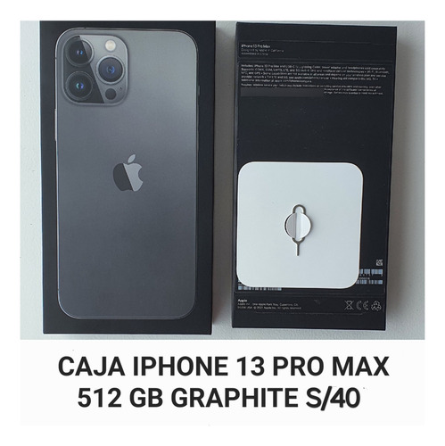 Caja Vacia iPhone 13 Pro Max 512 Gb Graphite S/40