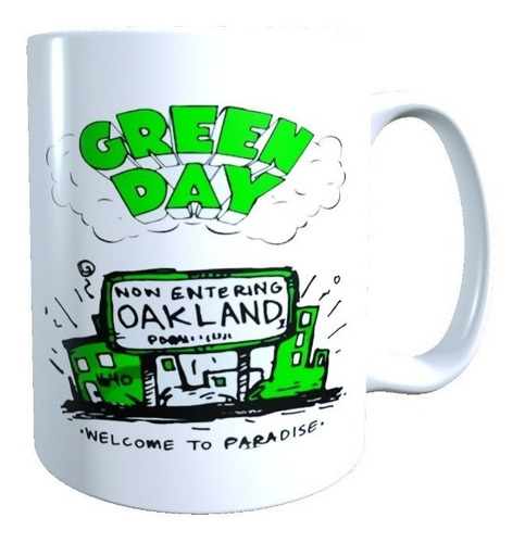 Taza Rock Green Day , Welcome To Paradise