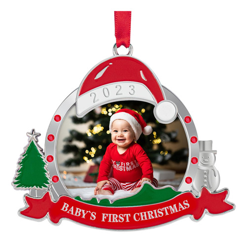 Baby First Christmas Photo Ornament 2023  Adorno De Marco D