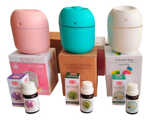 Aromatizador Humidificador Usb Con Luces + Aceite Esencial