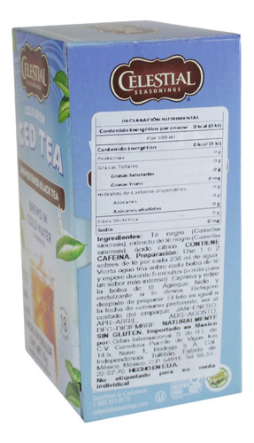 Celestial Seasonings Té Cold Brew Negro Y Limón 18 Bolsas
