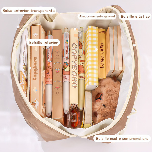Estuche Infantil Capybara Multicapa Con Compartimentos