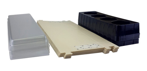 Imagen 2 de 3 de Caja Postres De Bamboo 4 Puestos Blancas Pack De 10und 1154
