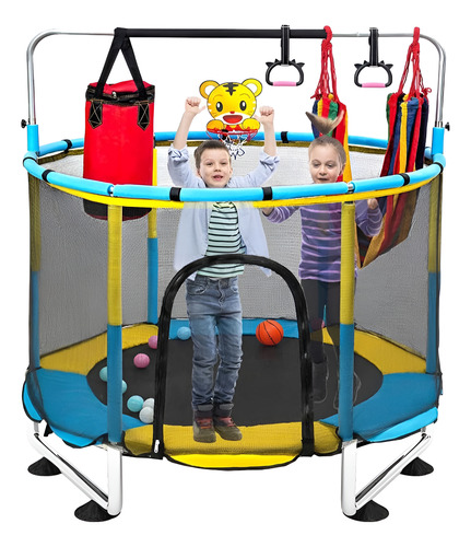 Mini Cama Trampolín Elástica Para Niños Con Accesorios