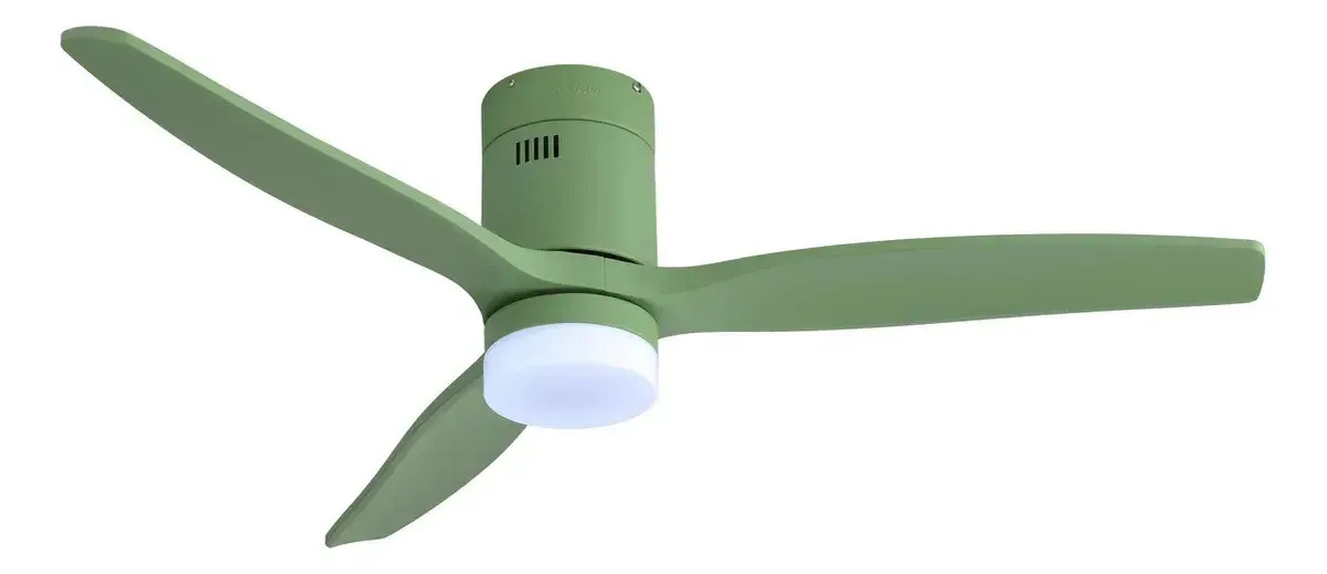 Ventilador De Techo Aruba Windstyle 3 Aspas C/luz Y C Remoto 1.32 M Verde Sage Abs Técnico 3
