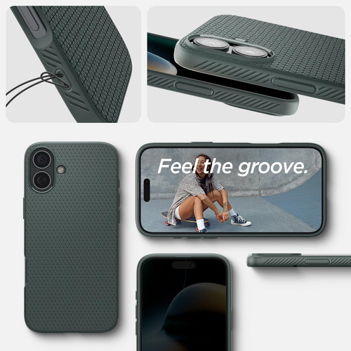 Funda Spigen Liquid Air Para iPhone 16, Color Verde Abismo