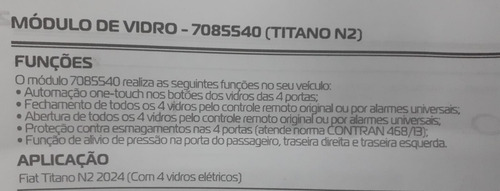 Módulo De Automação Vid Eletrico Fiat Titano Volcano