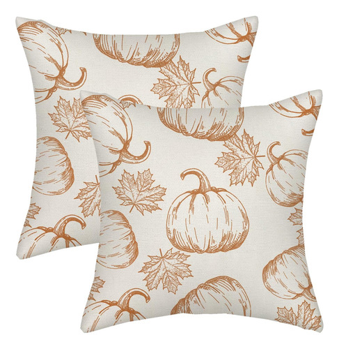 Fundas De Almohada De Otoño, 18 X 18, Decoración De Calabaza