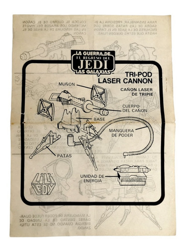 Star Wars Vintage Instructivo Original Cañón Láser Lili Ledy