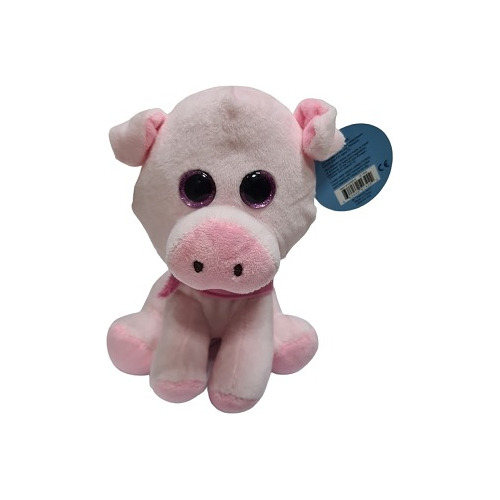 Peluche Sentado Cerdito Rosado 18cm 