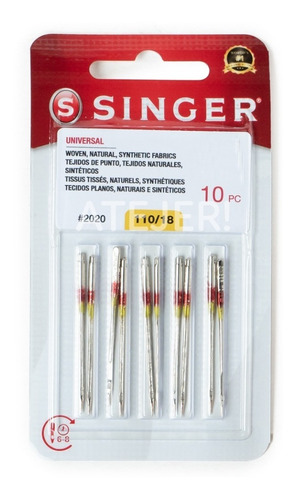 Imagen 2 de 9 de Agujas Singer 2020 Para Maquina Familiar Recta X Paquete