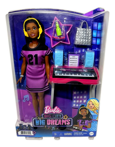 Conjunto Boneca Barbie Morena Negra Brooklyn Original Mattel