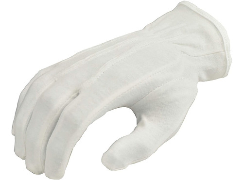 Guantes 100% Algodón Blanco Para Banda De Guerra, Guante Par