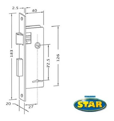 Cerradura Star 720 Junior Angosto Pasador Recto - Tyt