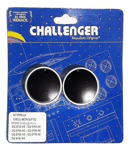 Kit De Perillas Metalicas Redondas Challenger 