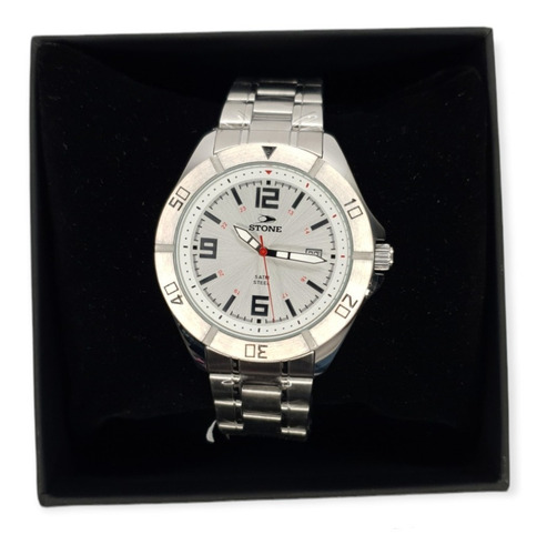 Imagen 3 de 3 de Reloj Analógico Stone Hombre St985 Plateado/rojo
