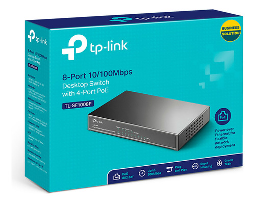 Tp-link Switch Tl-sf1008p 8 Puertos 10/100 Mbps Conector Poe