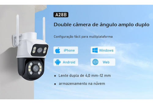 Câmera De Segurança Dupla Wi-fi Smart Angulo Duplo 3mp Icsee