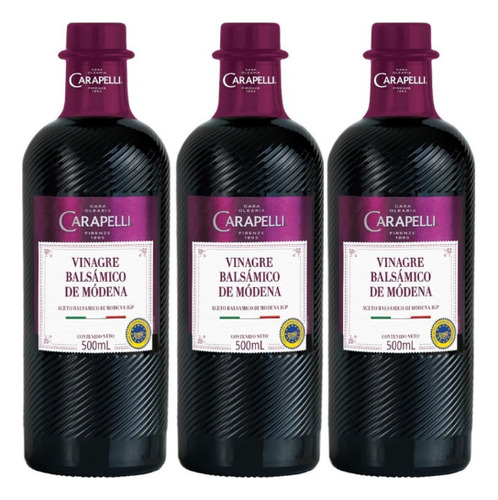 3pzs Carapelli Vinagr Balsám Modena Aderezos Ensalad Italia