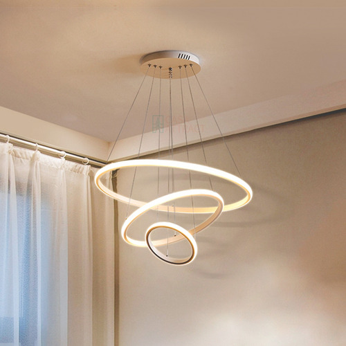 Lustre Pendente Escadas Teto Duplo Alto Arcos 3 Tons 160cm