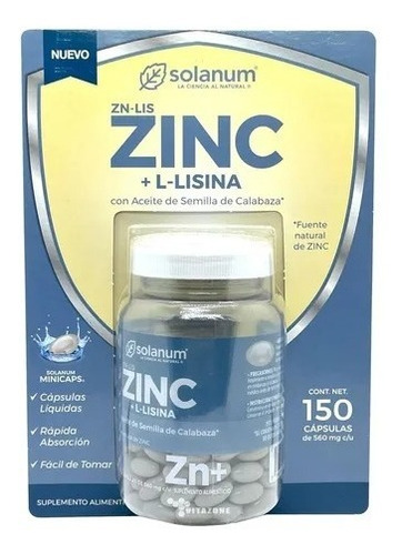 Solanum Zinc + L-lisina Con Aceite Semilla De Calabaza Sfn