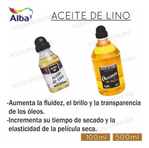 Aceite De Lino Alba 500ml 1/2 Litro P Oleo Diluyente Linaza