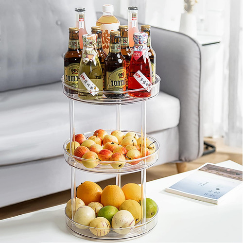 Uralfa Organizador Lazy Susan Transparente De 3 Niveles,...