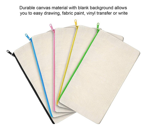 20 Bolsas De Maquillaje De Lona Con Cremallera, Estuches Par