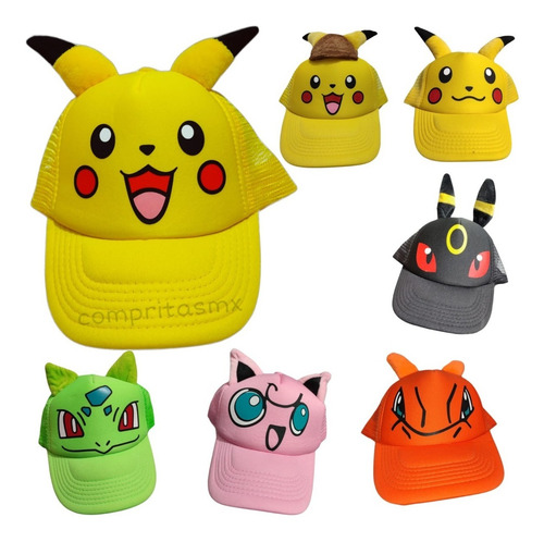 Imagen 1 de 1 de Gorra Pokemon Detective Pikachu Charmander Umbreon Giglipop