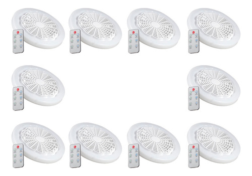 10 Pack Foco Led 30w Ventilador Control Remoto Luz Blanca Luz Blanco frío