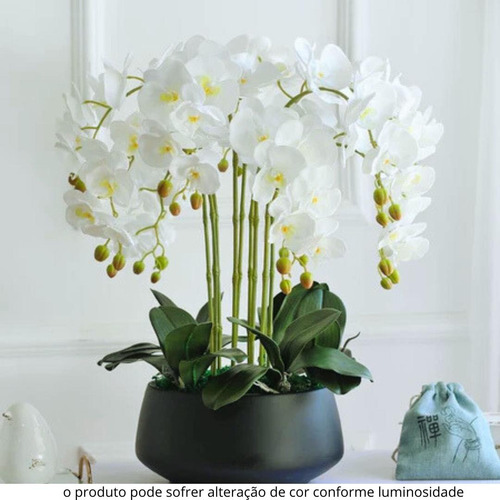 Haste De Orquidea Phalaenopsis Amabilis Branca X9 72cm