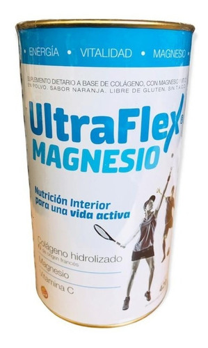 Suplemento en polvo TRB Pharma Ultraflex Magnesio sabor naranja en lata de 420g