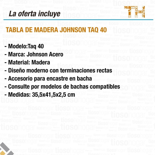 Tabla De Picar De Madera Ta Q40 De Acero Johnson Tioso Hogar