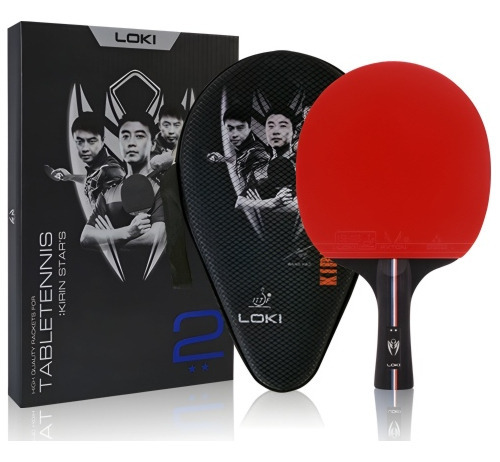 Paleta Ping Pong Loki K2 Estrellas Paleta De Tenis De Mesa Color Negro-rojo Tipo De Mango Fl (cóncavo)