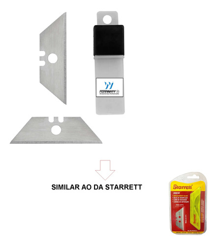 Jogo 10 Lâminas P/ Estilete Trapézio Sim. Starrett Ferrawyy