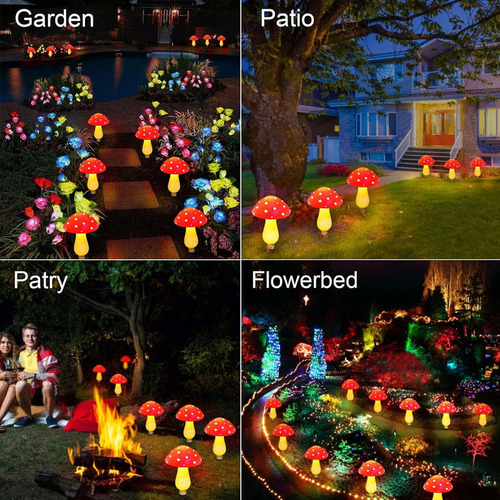 Cadena Solar Led De Luces Led En Forma De Hongo Para Jardín