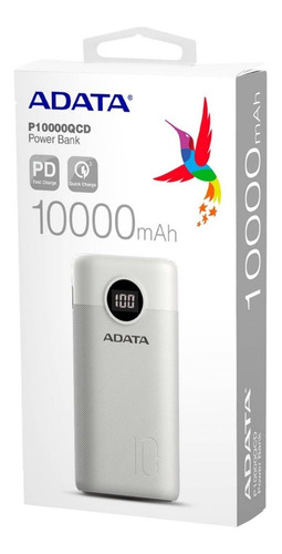 Adata Power Bank Pt100 Bateria Portatil Celulares 10000ma /k Color Blanco