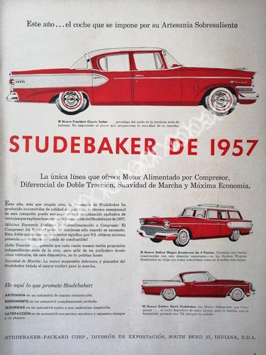 Cartel Retro Autos Studebaker 1957 /238