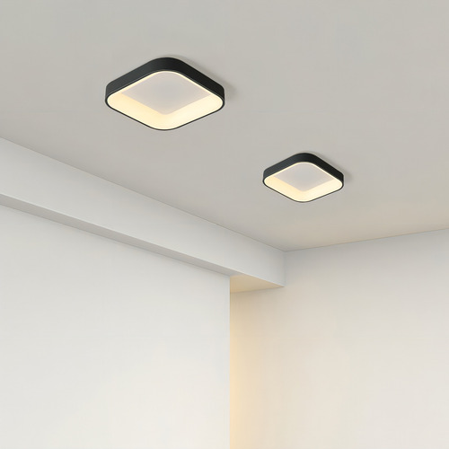 Plafon Quadrado Led Luminária Sala Quarto One Square Black