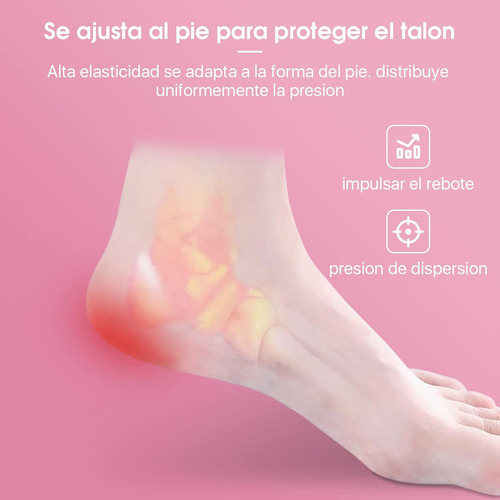 Talonera Espolón Calcáneo De Gel Plantilla Ortopedicas 3 Par Rojo M