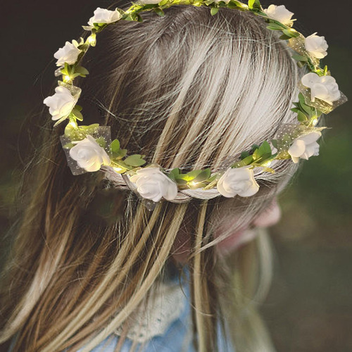 Corona De Flores Con Diadema De Flores Para Accesorios De