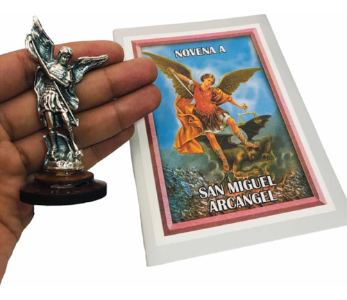San Miguel Arcángel Metálico 7cm + Novena